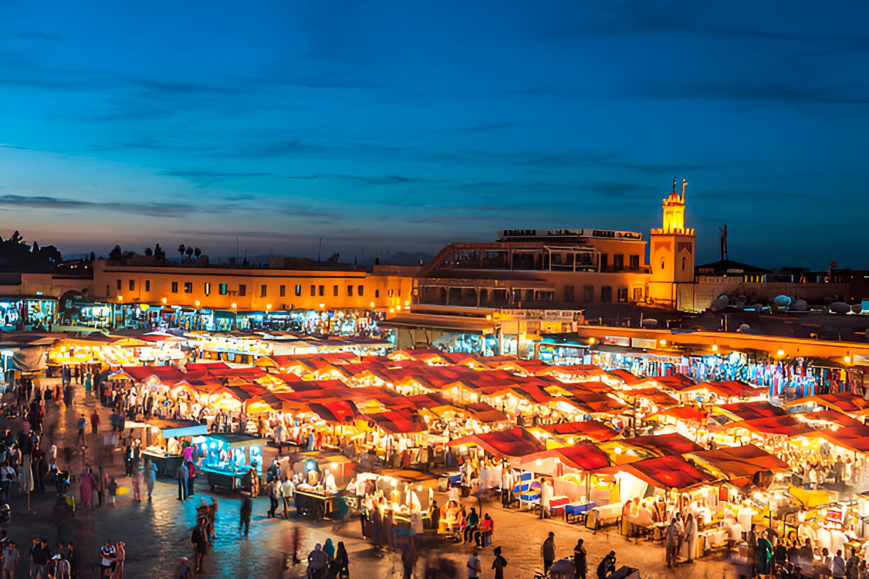 Jemaa el-Fnaa square in Marrakech Morocco during a cultural city tour